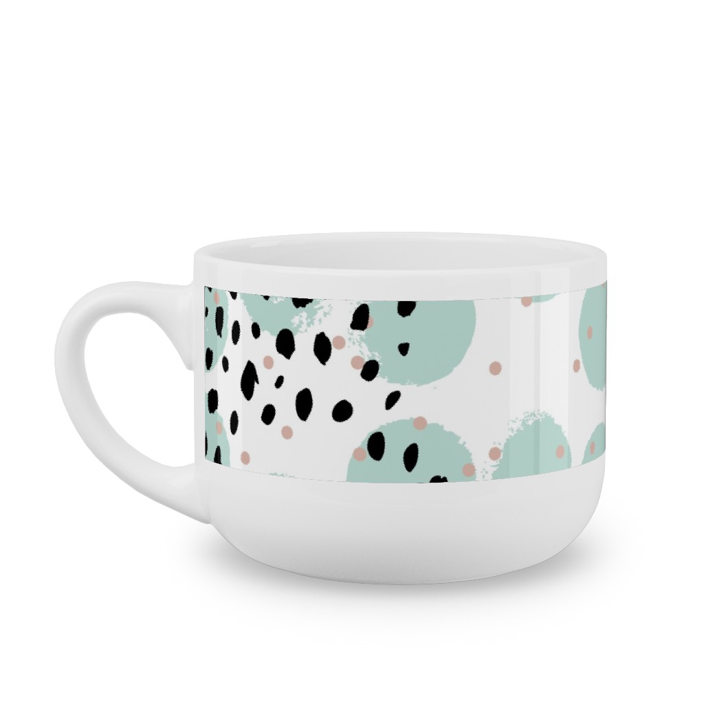 Abstract Rain - Green Latte Mug, White, , 25oz, Green, Classic Green