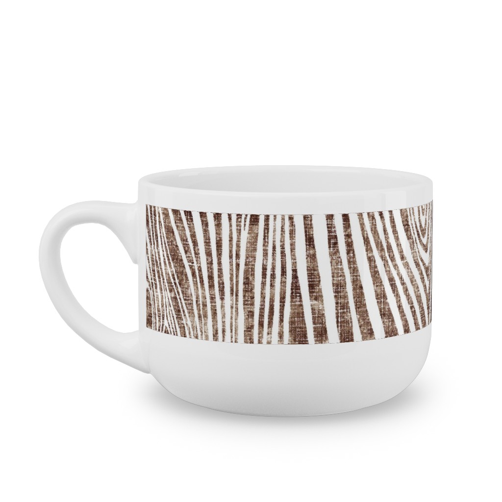 Woodgrain Driftwood Latte Mug, White,  , 25oz, Brown