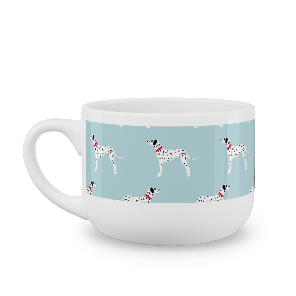 Dalmatians - Dogs - Blue Latte Mug, White,  , 25oz, Blue