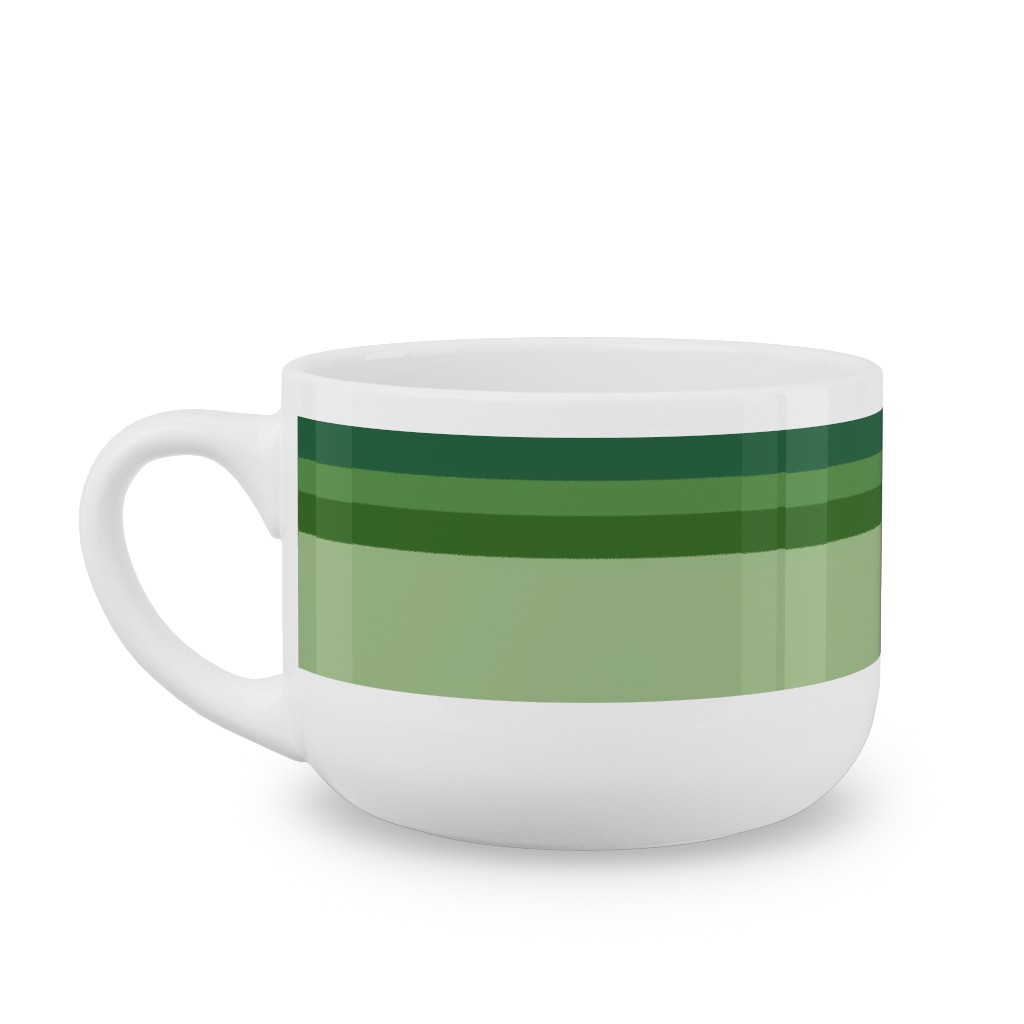 Rainbow Stripe Latte Mug, White,  , 25oz, Multicolor