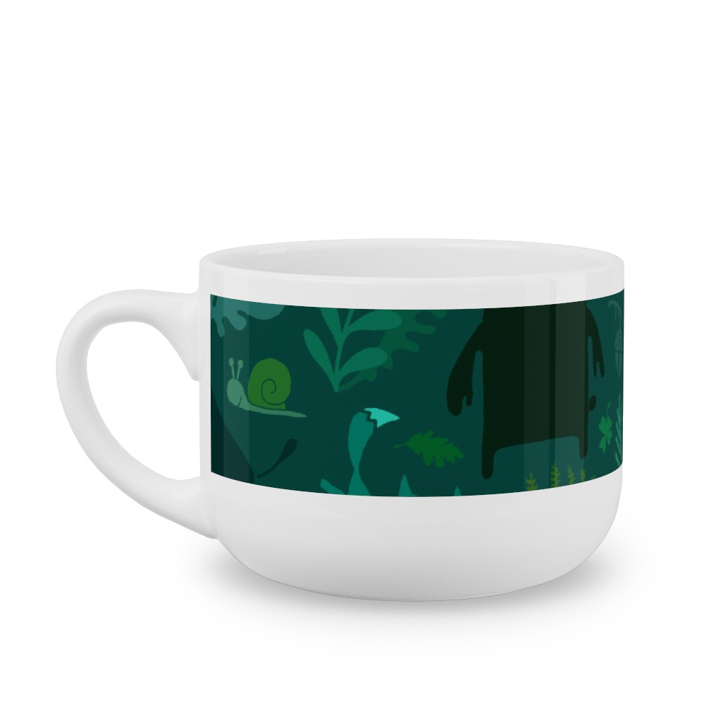 Pnw Forest - Emerald Green Latte Mug, White,  , 25oz, Green