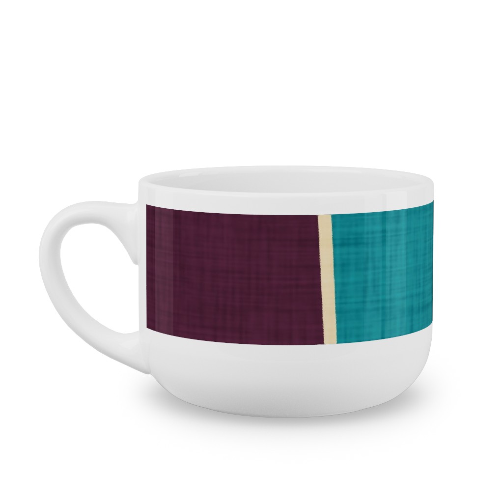 Mid Century Mod Retro Waves - Multi Latte Mug, White,  , 25oz, Multicolor