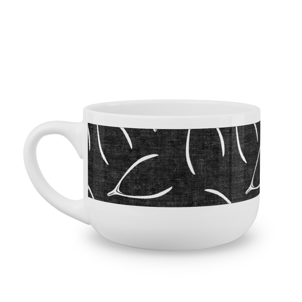 Wishbones - Gray Latte Mug, White,  , 25oz, Gray