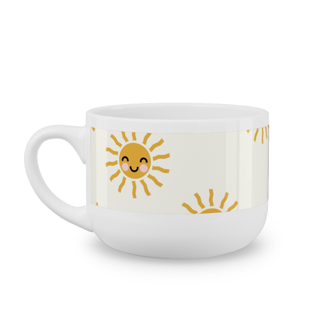 Cute Sunshine - Yellow Latte Mug, White,  , 25oz, Yellow