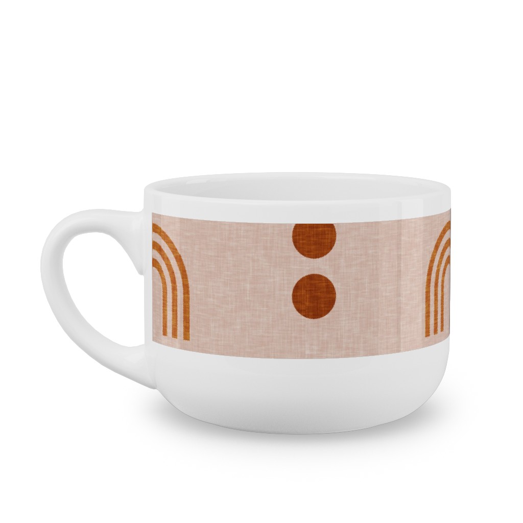 Aria Geometric Rainbow Latte Mug, White,  , 25oz, Pink