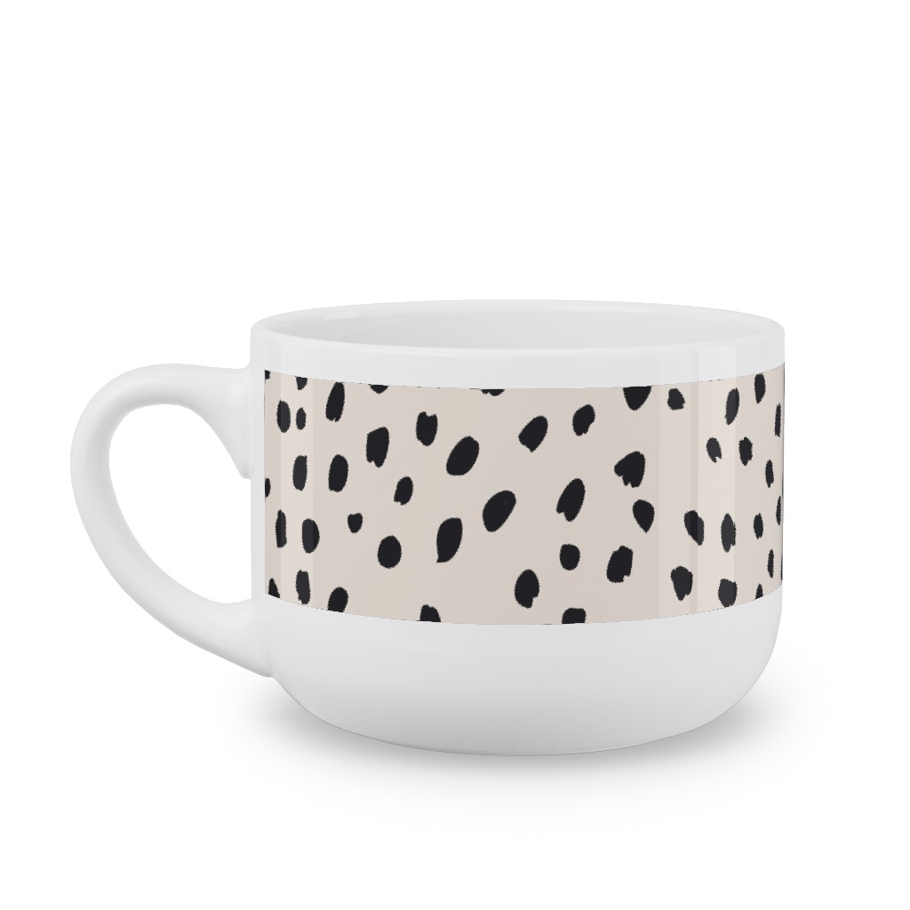 Black Marks - Creamy Beige Latte Mug, White, , 25oz, Beige, Pearl
