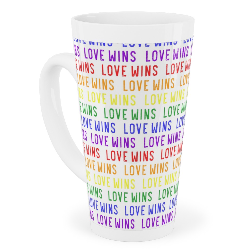 Love Wins Rainbow Tall Latte Mug, 17oz, Multicolor