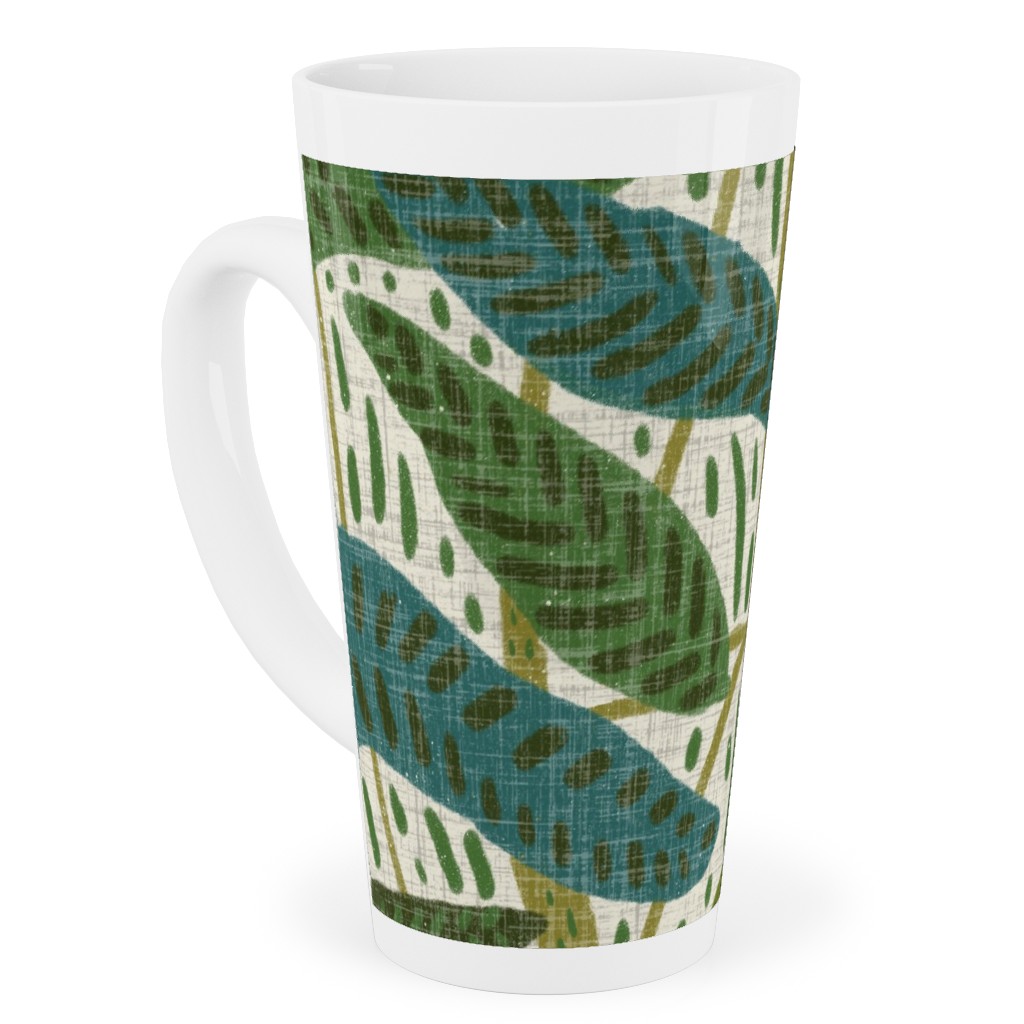 Jungle Foliage - Green Tall Latte Mug, 17oz, Green