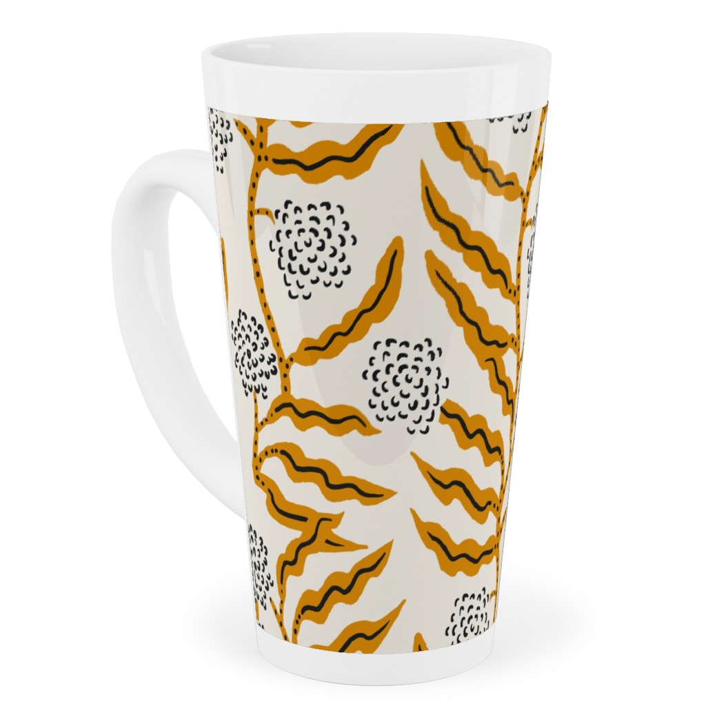 La Ville Vine - Yellow Tall Latte Mug, 17oz, Yellow, Classic Yellow