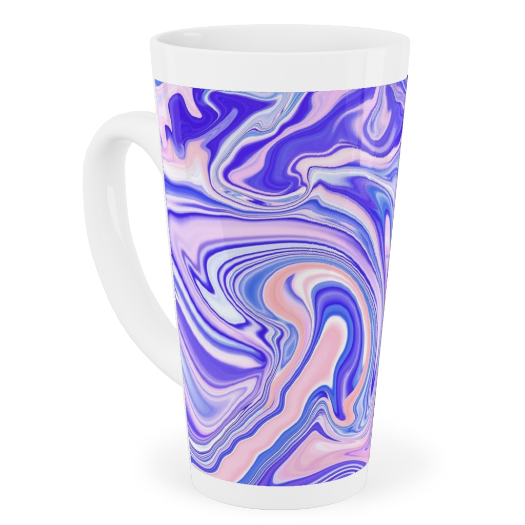 Love Spell Marble - Purple Coral Pink Tall Latte Mug, 17oz, Purple