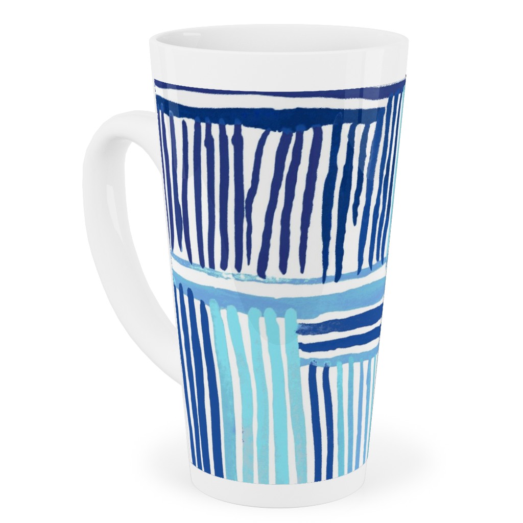 Linear Meditation Tall Latte Mug, 17oz, Blue