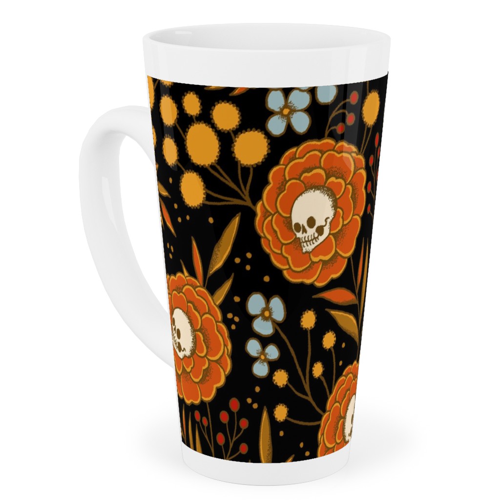 Halloween Floral - Multi Tall Latte Mug, 17oz, Multicolor