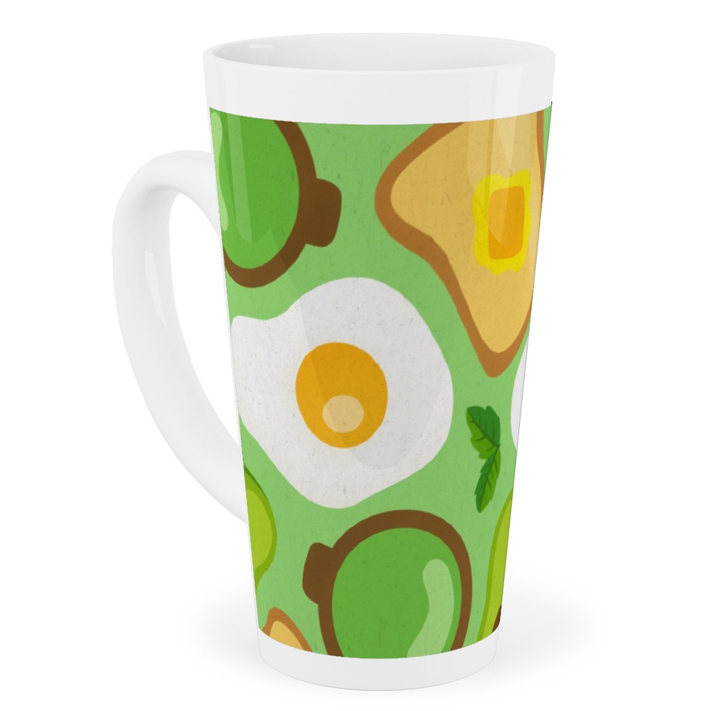 Deconstructed Avocado Toast - Green Tall Latte Mug, 17oz, Green, Classic Green