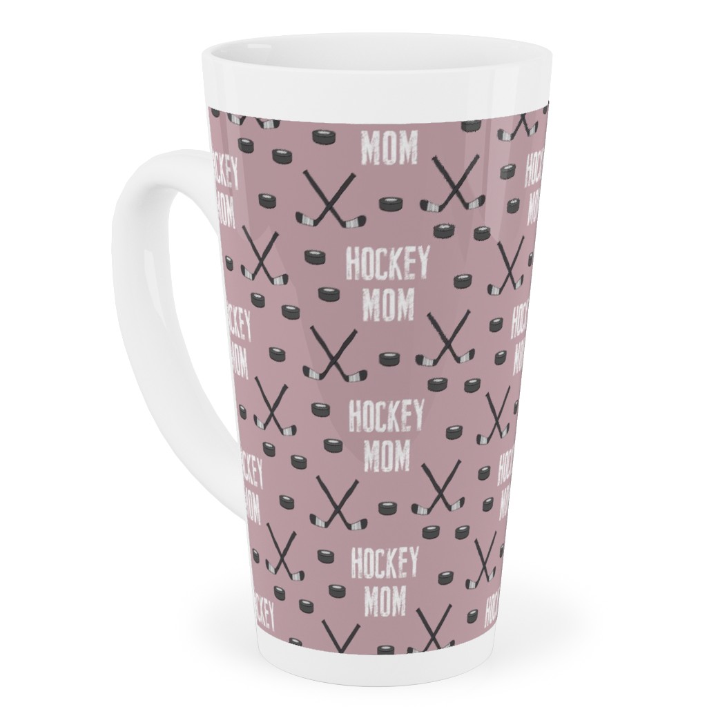 Hockey Mom - Mauve Tall Latte Mug, 17oz, Pink