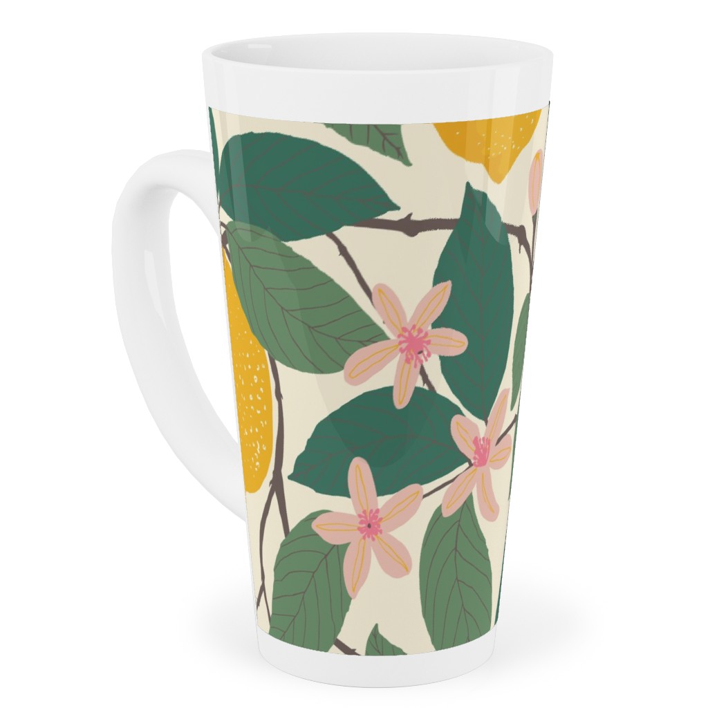 Lemon Tree - Yellow Tall Latte Mug, 17oz, Yellow, Classic Yellow
