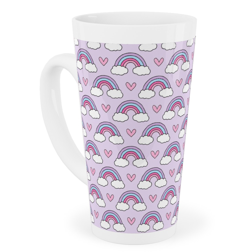 Rainbow Seamless - Purple Tall Latte Mug, 17oz, Purple