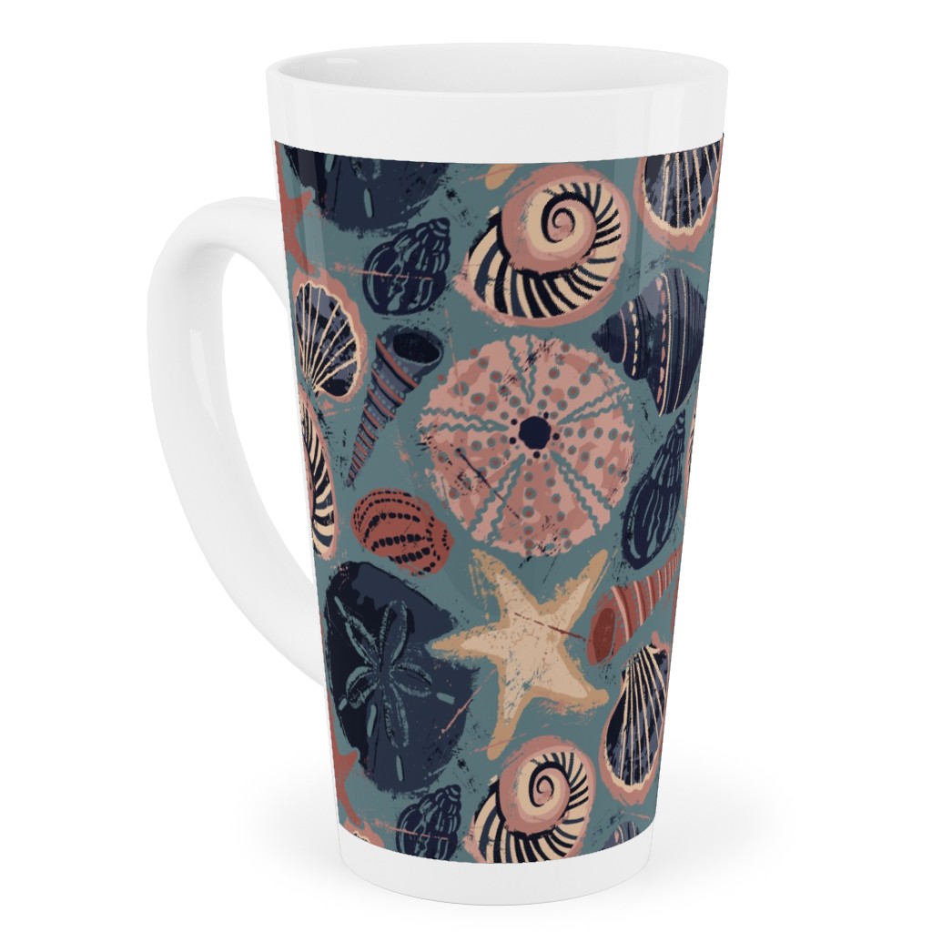 Seashells and Slate - Multi Tall Latte Mug, 17oz, Multicolor