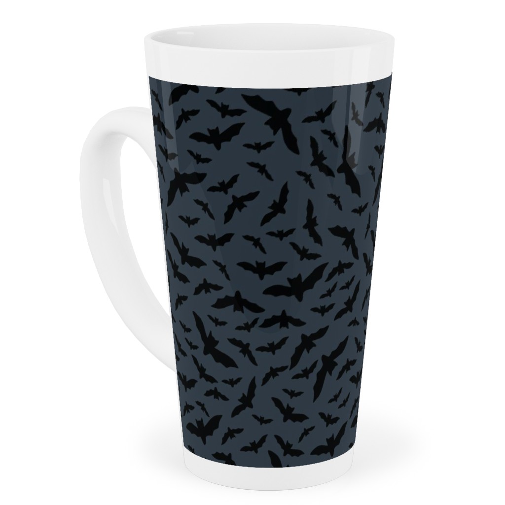 Halloween Black Bats Tall Latte Mug, 17oz, Black