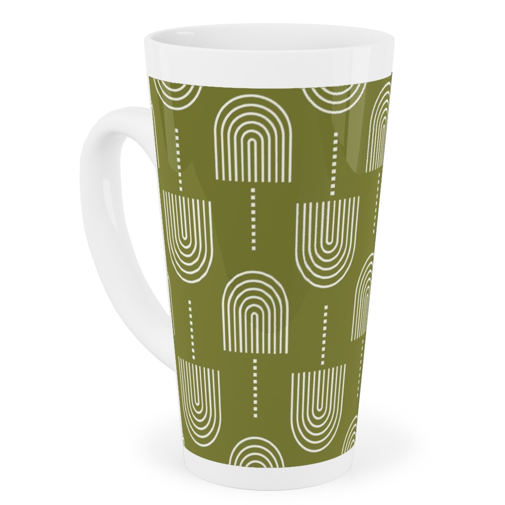 Fans - Olive Tall Latte Mug, 17oz, Green, Classic Green