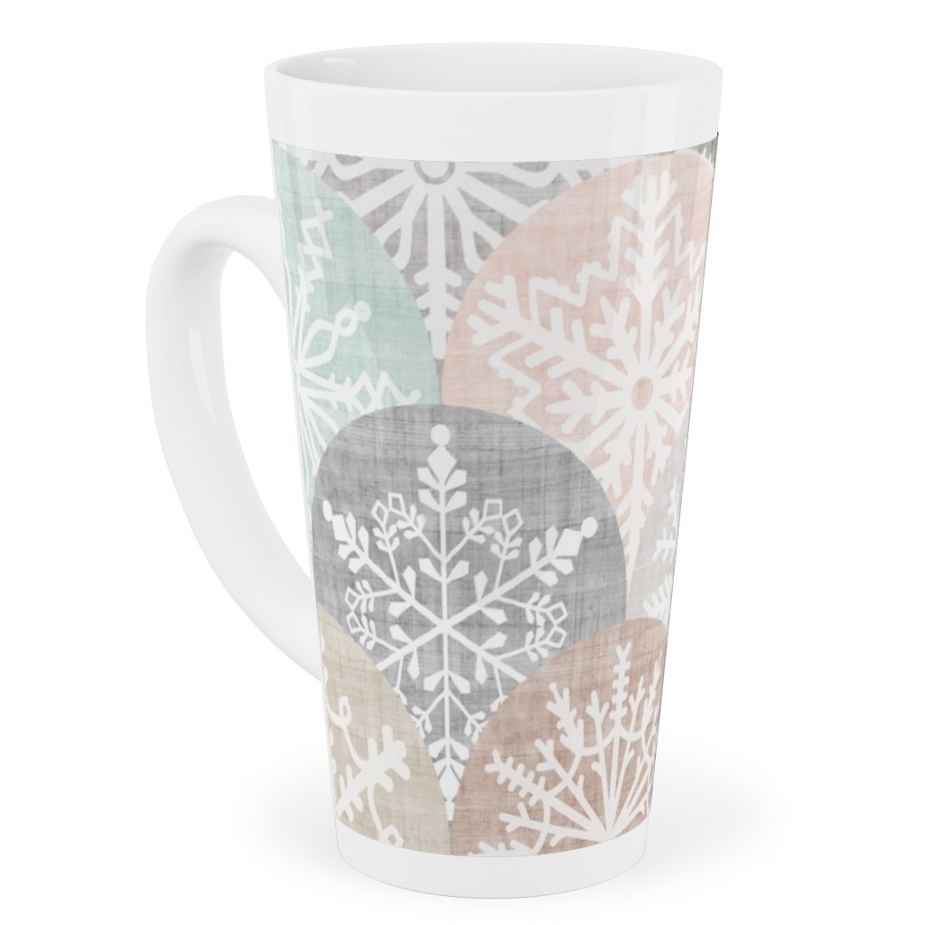 Winter Snowflake Scales - Neutral Tall Latte Mug, 17oz, Beige