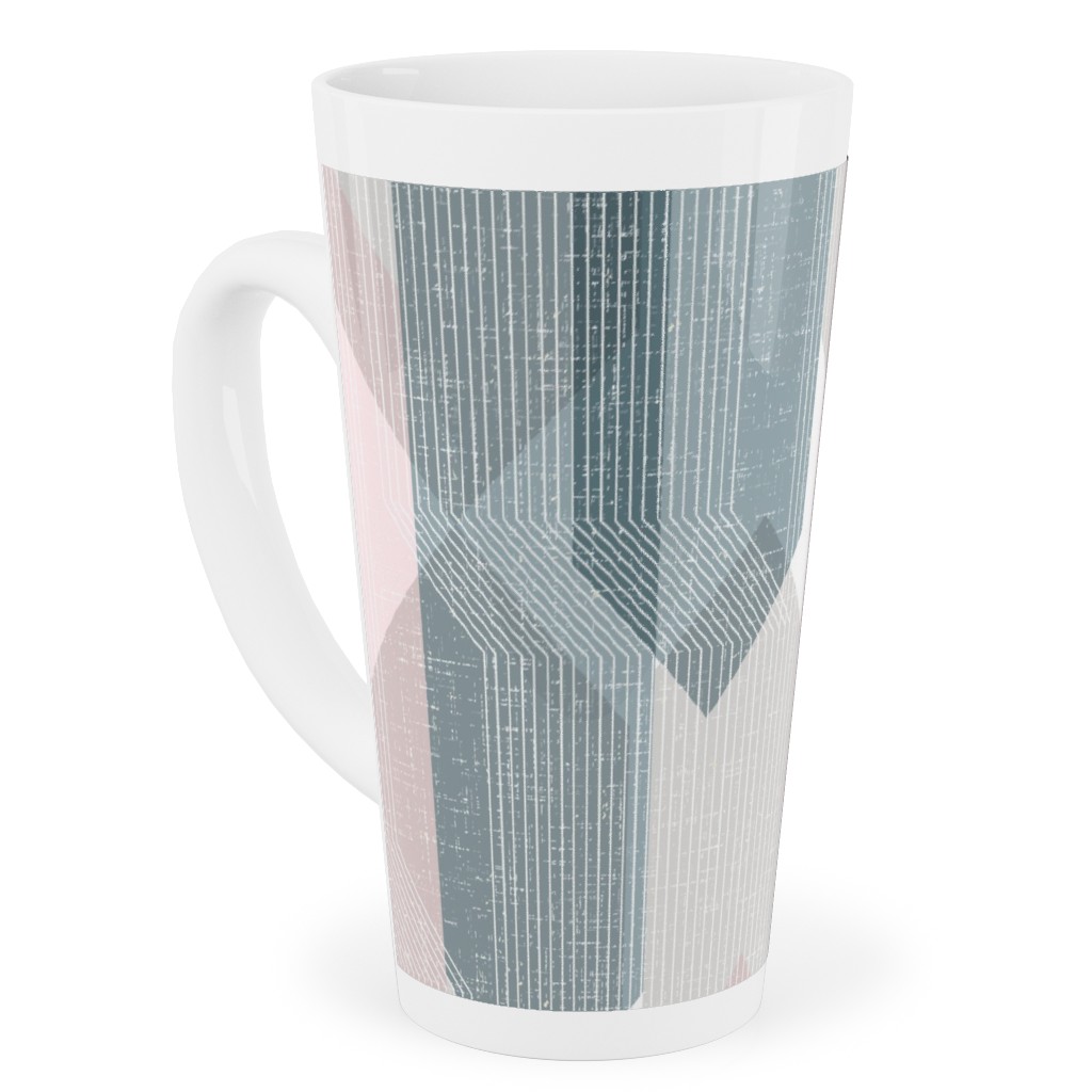 Deco Mod Hex Reflections - Sorbet Tall Latte Mug, 17oz, Gray