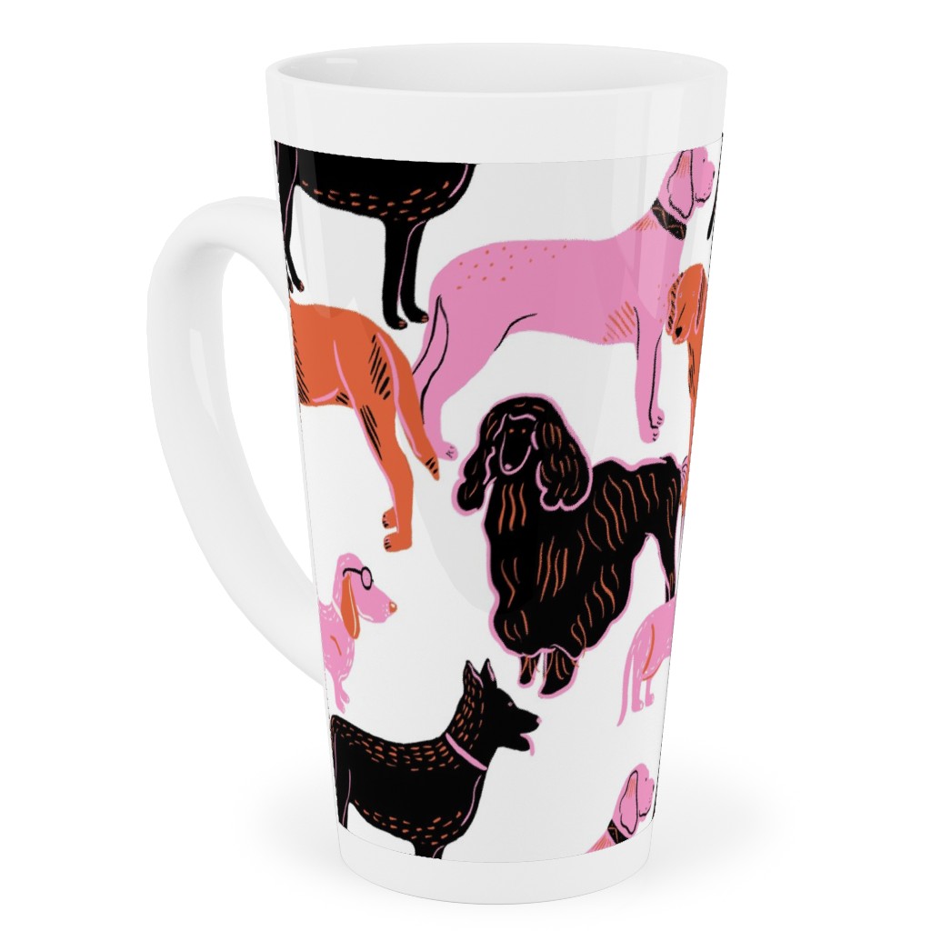 Goofy Dog Friends Tall Latte Mug, 17oz, White