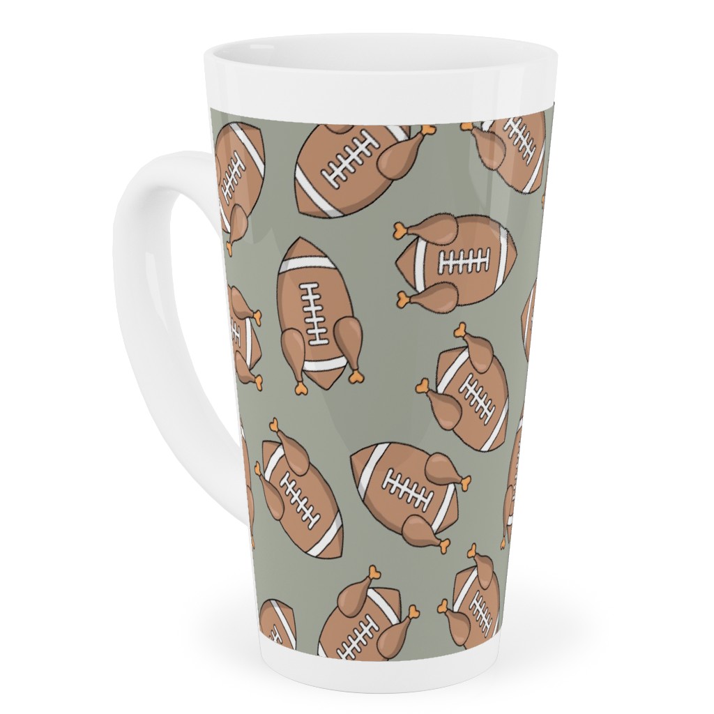 Turkey Football Tall Latte Mug, 17oz, Beige
