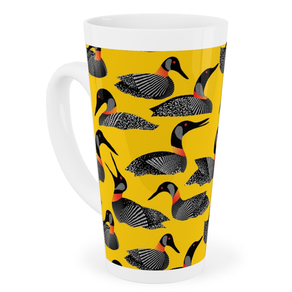 Common Loon of Canada - Yellow Tall Latte Mug, 17oz, Yellow