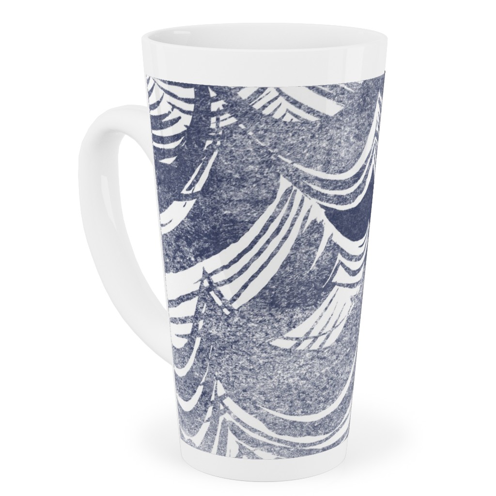 Wild Ocean Tall Latte Mug, 17oz, Gray, Gray