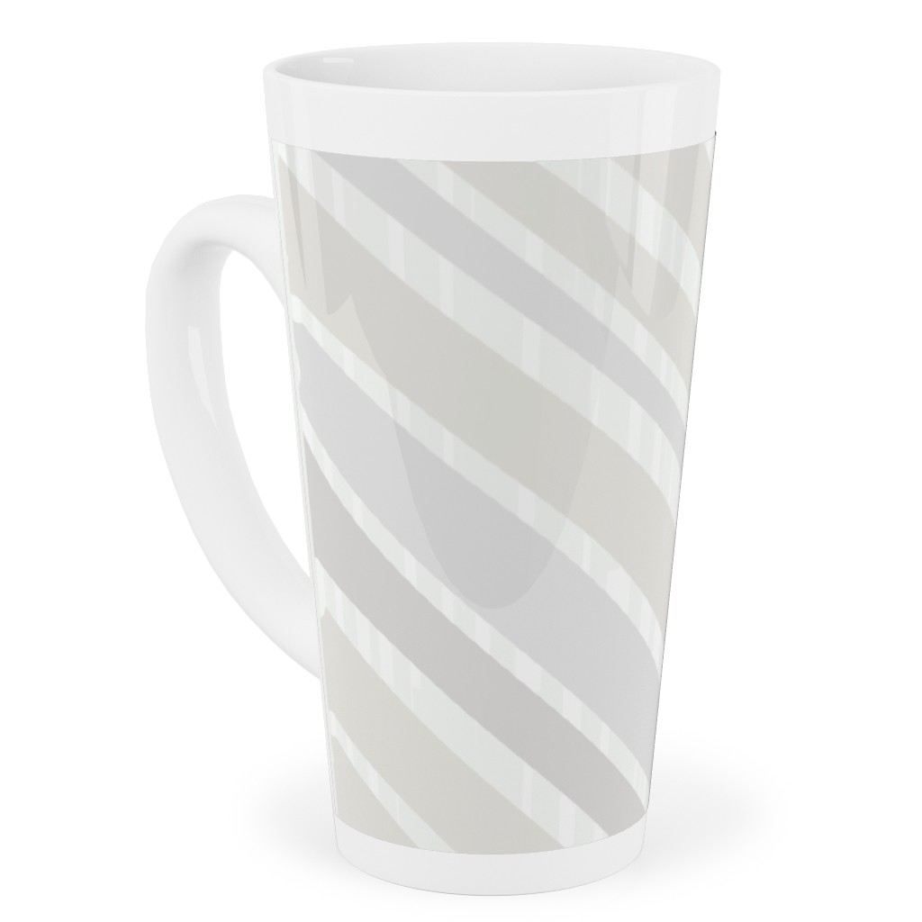 Herringbone Hues Tall Latte Mug, 17oz, Gray, Silver Lining