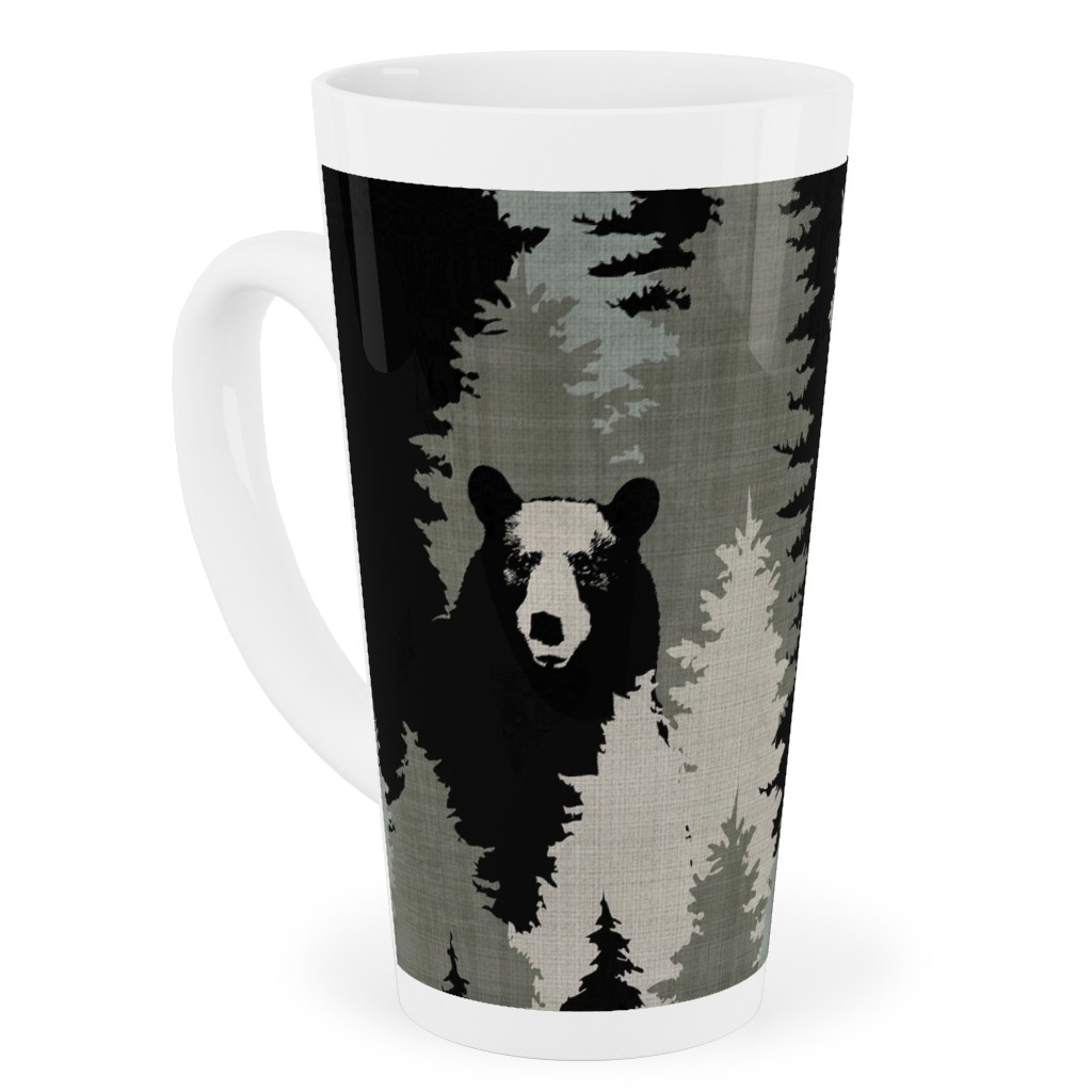 Bears Texture - Green Tall Latte Mug, 17oz, Green, Classic Green