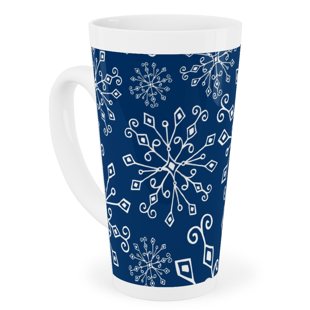 Frost Snowflakes Tall Latte Mug, 17oz, Blue, Imperial