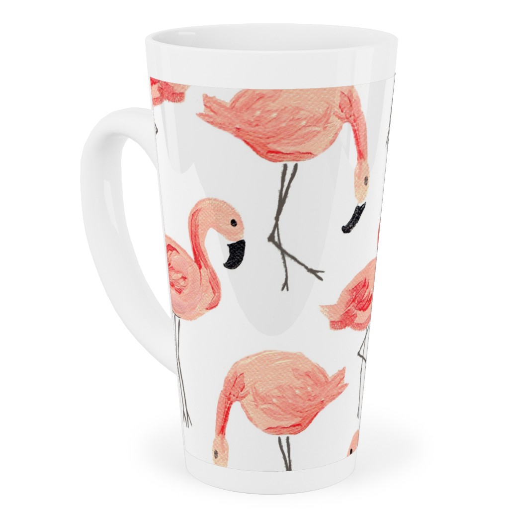 Flamingo Party - Pink Tall Latte Mug, 17oz, Pink