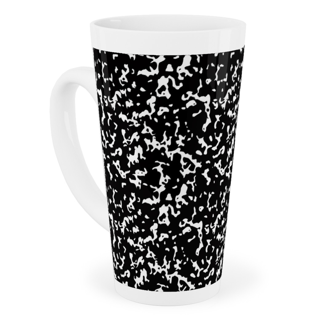 Composition Notebook - Black and White Tall Latte Mug, 17oz, Black, Black