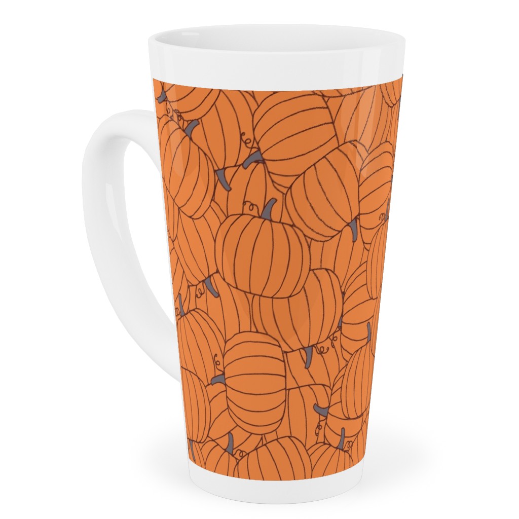 Squashed Squash Tall Latte Mug, 17oz, Orange, Orange