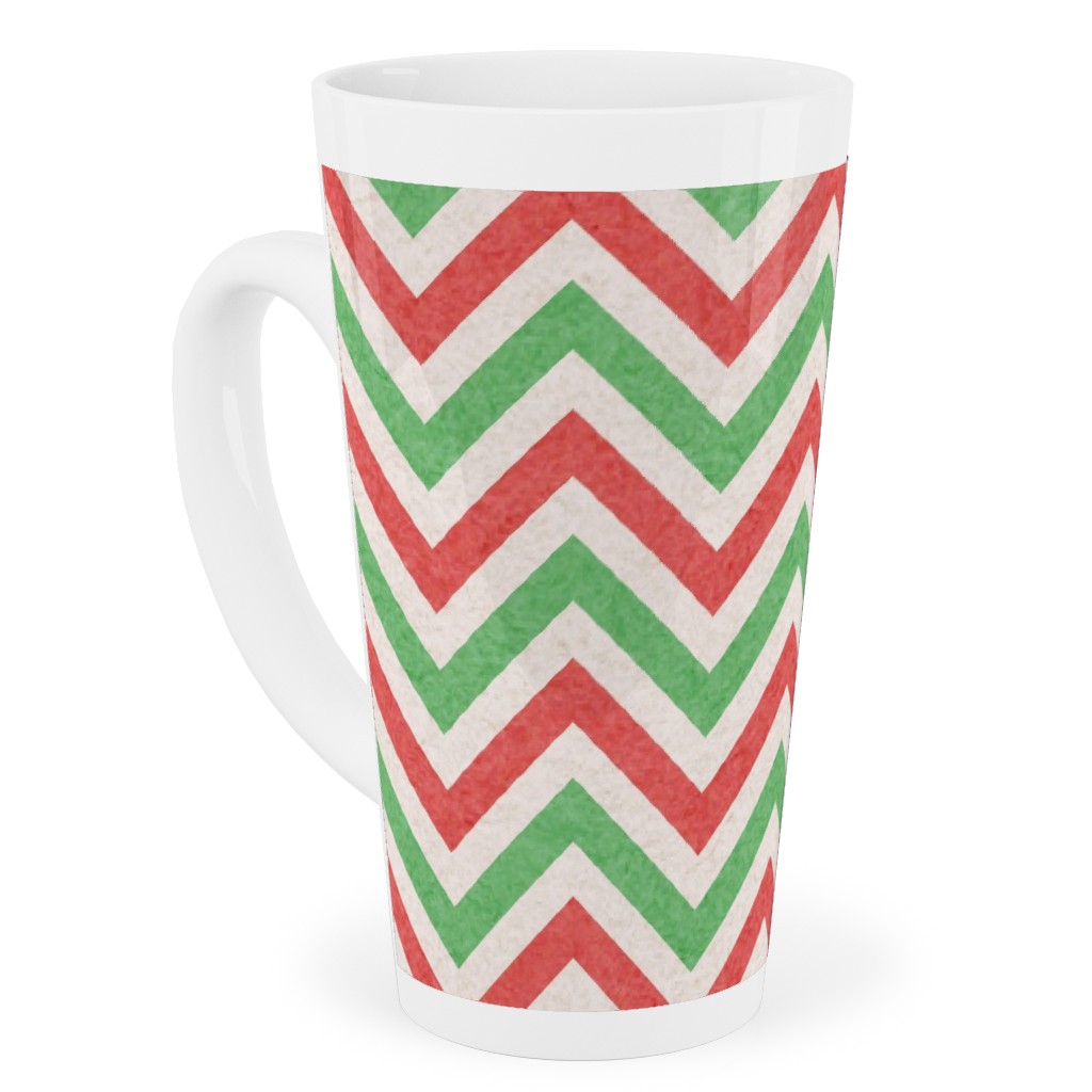 Mottled Holiday Zigzags Tall Latte Mug, 17oz, Multicolor