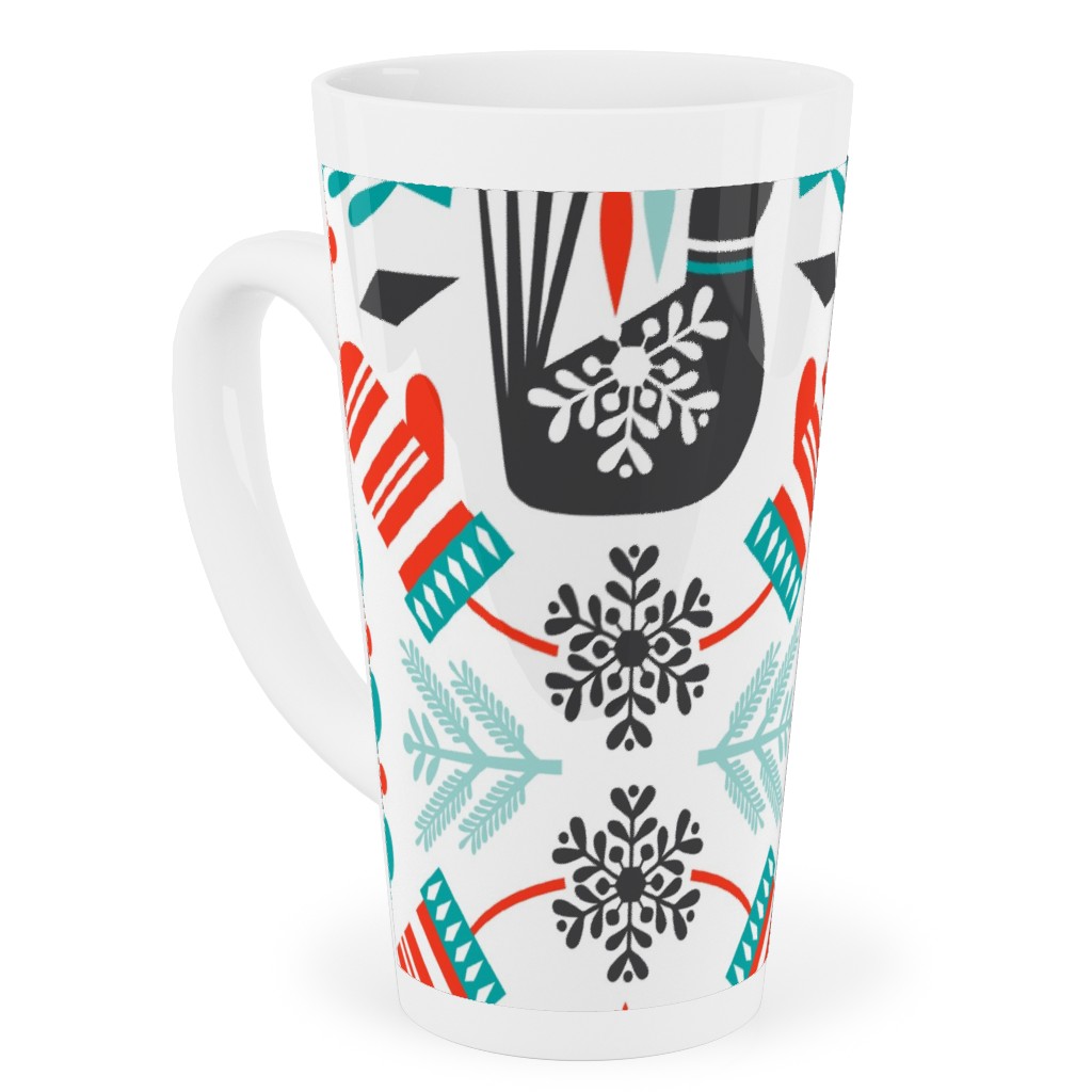 Hygge Folk Art Christmas Tall Latte Mug, 17oz, Multicolor
