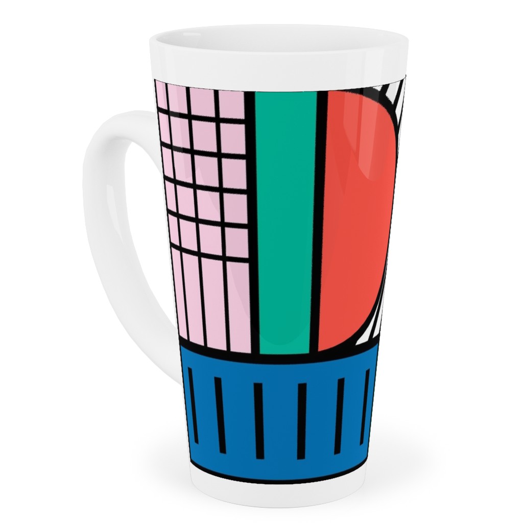 Memphis Color Block Tall Latte Mug, 17oz, Multicolor
