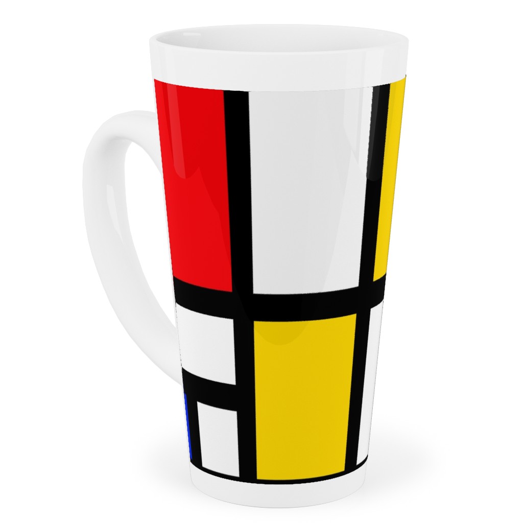 Mondrian Tall Latte Mug, 17oz, Multicolor