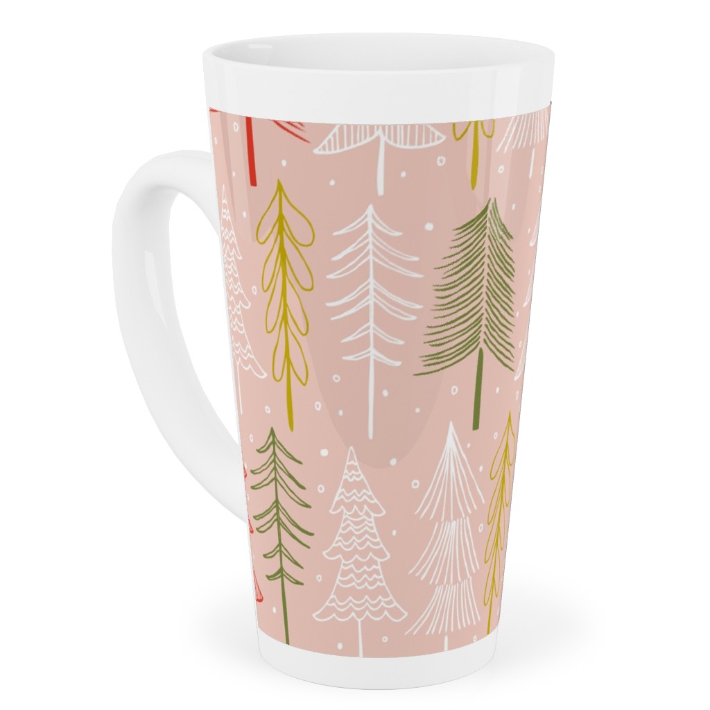Oh' Christmas Tree Tall Latte Mug, 17oz, Pink
