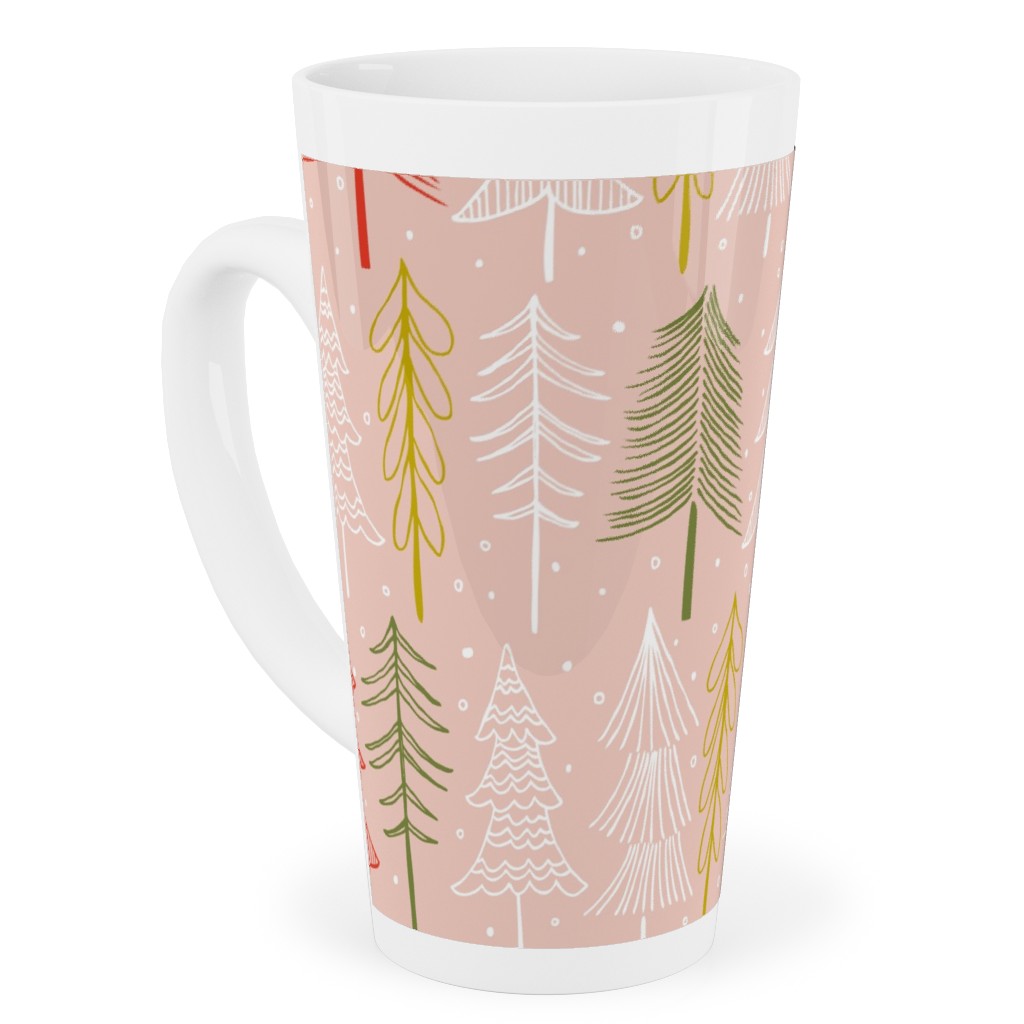 Oh' Christmas Tree Tall Latte Mug, 17oz, Pink, Sand