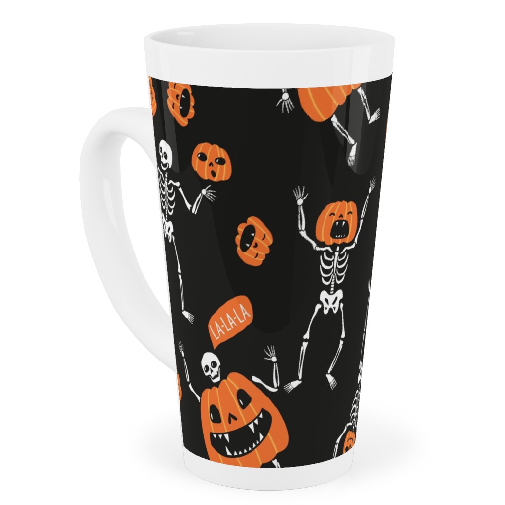 Halloween Party - Black Tall Latte Mug, 17oz, Orange