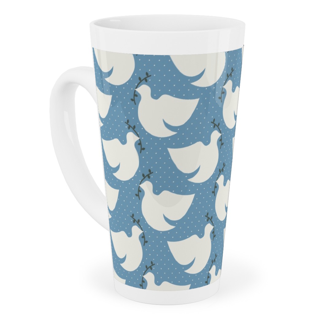 Bring Me Peace Tall Latte Mug, 17oz, Blue, True Blue