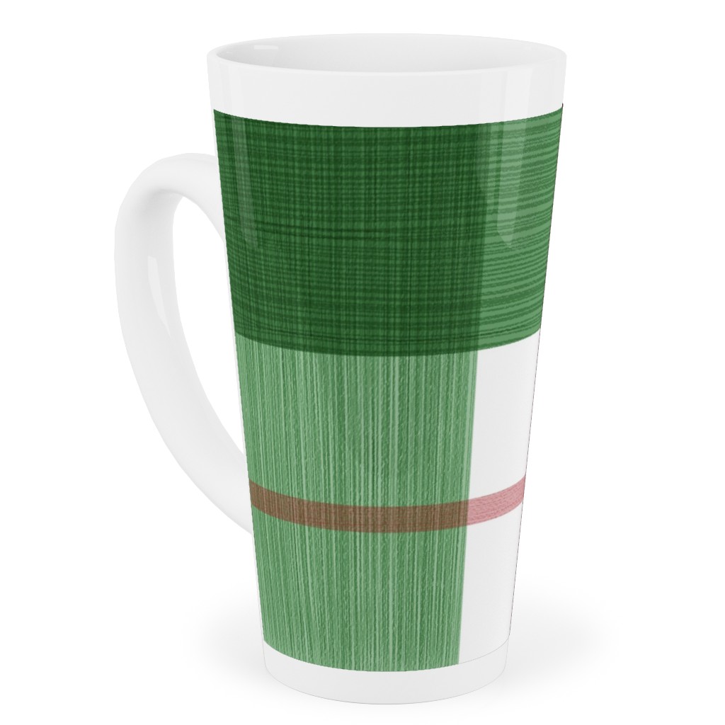 Double Plaid Tall Latte Mug, 17oz, Green, Avocado