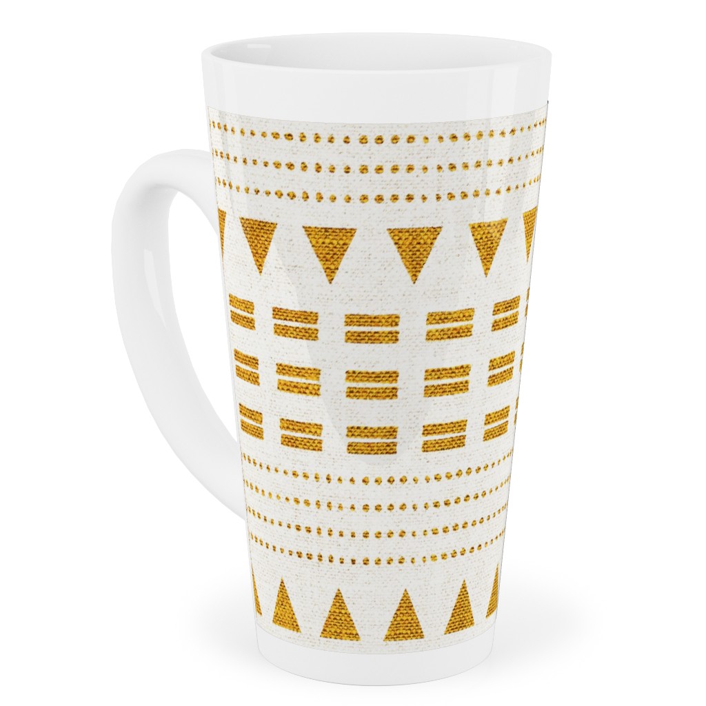 North Boho Stripe - Yellow Tall Latte Mug, 17oz, Yellow, Classic Yellow