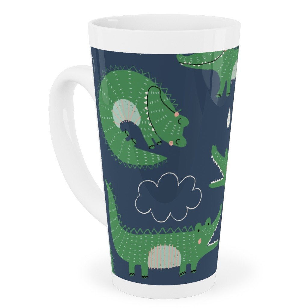 Cute Alligators - Green Tall Latte Mug, 17oz, Green