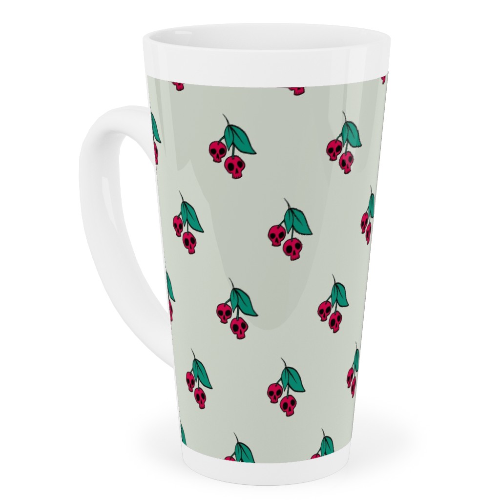 Skull Cherries Tall Latte Mug, 17oz, Multicolor