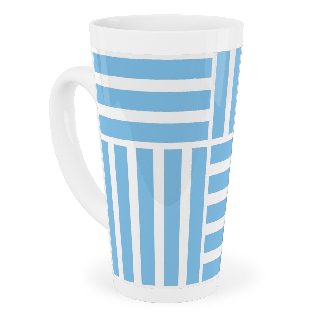 South Beach Stripe - Neptune Tall Latte Mug, 17oz, Blue