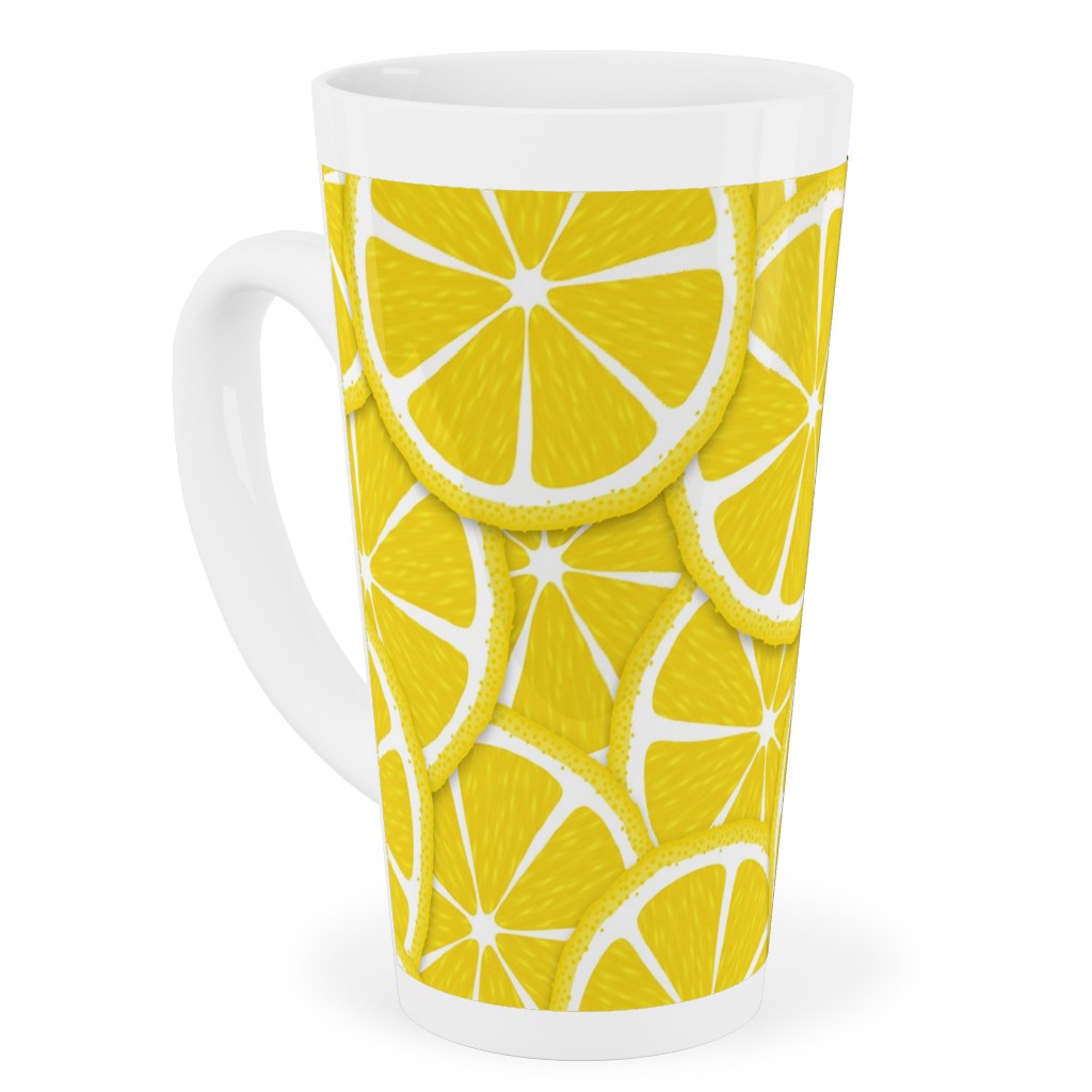 Limes and Lemons Tall Latte Mug, 17oz, Yellow, Bright Delight