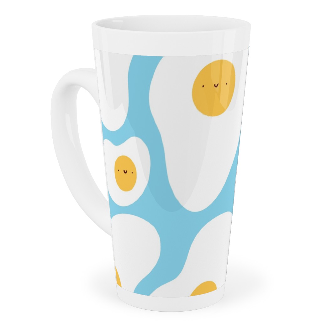 Cute Fried Eggs - Blue Tall Latte Mug, 17oz, Blue